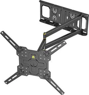 Corner TV Mount with 25.6 Long Arm Landscape to Portrait Full Motion TV Wall Mount Swivel Tilt Heavy Duty Wall Mount Bracket for 26-65 Screens Load 77lbs VESA 400x400mm Fit 16 Stud
