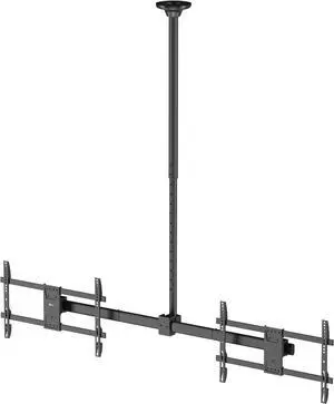 Ceiling TV Mount Dual Screen Side by Side Fits Most Display 34 to 60 Inch TV Up to 176lbs 88 lbs for Each Screen Height Extension up to 65.6 Inch Mounting Holes 600x400mm (CM3460-2) Black
