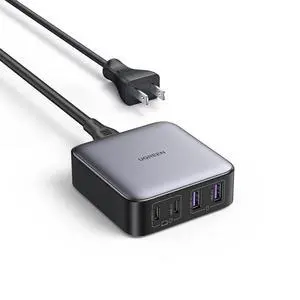 Nexode 65W GaN USB C Charging Station 4-Port Desktop Charger with 2 USB-C and 2 USB-A for iPhone 17/16/15 Galaxy S25/S24 Ultra Pixel 10/9 iPad Pro MacBook Pro/Air Steam Deck