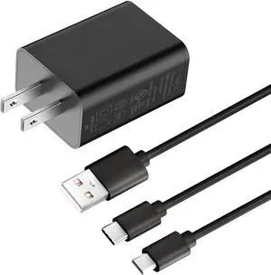 Charger Made for All Kindle Fire Tablets Kindle E-Reader Paperwhite Oasis Colorsoft Scribe Voyage Kindle Kids Edition with 6.6FT USB Type C&Micro USB Cable (UL Listed)