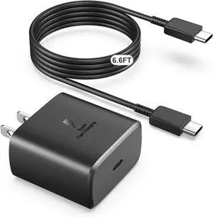 45W Super Fast Charger USB C Android Phone Charger Fast Charging Replacement for  Galaxy S25/S25 Ultra/S25+/S24 Ultra/S24/S24+/S23 Ultra/S23/S22/S20/S21/Note 10 Galaxy Tab 6Ft C Cable