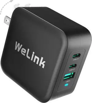 100W USB C Charger GaN PPS 3-Port Fast Compact Foldable USB C Charger Block for MacBook iPad Pro Galaxy S24 iPhone 16/15 and More