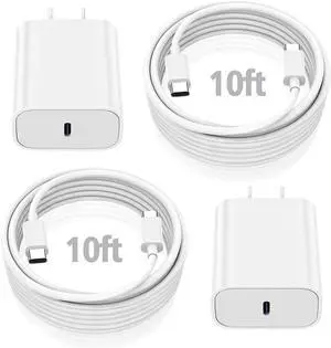 10FT iPad Charger Cord 20W USB C Fast Charger with Long Charging Cable for iPad Pro 13/12.9/11 inch iPad 10th Generation iPad A16 11th Generation iPad Air 13/11 inch/5th/4th iPad mini 6/7th