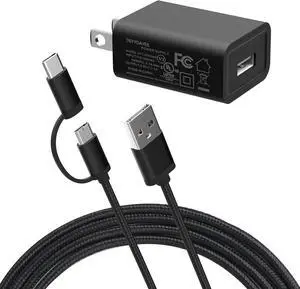 9W Fast Charger for Old and New Kindle Kindle Paperwhite Oasis Voyage Kids Edition eReaders Kindle Touch DX Keyboard Fire Max HD HDX 6 7 8 10 11 Tablets-6.6ft Braided Cord