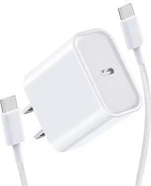 6.6 Ft USB C Fast Charger Cable Fit for iPad 10th Generation 10.9 inch (2022) A2757 A2696 iPad Tablet 20W Wall Charging Block Adapter with USB C to Type C Woven Power Cord Wire