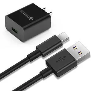 6Ft Type C Fast Quick Charger Fit for  Galaxy-Tab-A7 10.4 SM-T500 Tab-A7 Lite 8.7 SM-T220 Tab-A8 10.5 SM-X200 USB C Tablet 18W QC3.0 Fast Power Adapter Charging Cord Cable