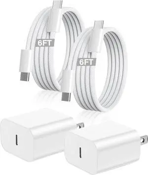 iPhone16 15 Charger 2Pack USB C Fast Charger  Charge Type C Fast Charging Block&6FT USB C to C Woven Cable Cord for iPad Pro 13/12.9/11inch iPad 10/11 iPad Air Mini 6/7th iPhone 16e/Pro/15Pro Max