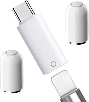 3 Pack USB C to Pencil Charger Adapter for  Pencil 1st Generation USB C Male to for Lightning Female Bluetooth Pair Connector for iPad A16 11th 10th Pen Magnetic Cap for iPencil 1 Gen