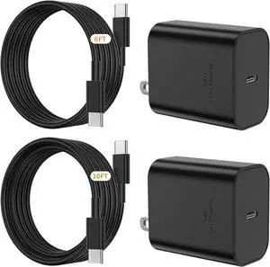 [6+10FT] 45W  Super Fast Charger USB C Super Fast Charging with 2Pack Type C Charger Cable Cord for  Galaxy S25 24 Ultra/S23/S24/S24+/S24Ultra/Galaxy Tab PPS Wall Charger3.0
