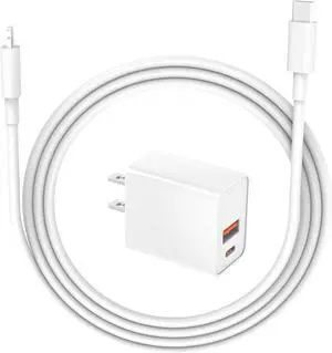 [MFi Certified] 20W Fast Charger Fit for iPad 9th Generation 10.2 inch 2021 Gen A2605 A2604 A2603 A2602 with 6.6 Ft USB-C to L Charging Cable Power Supply Adapter Cord