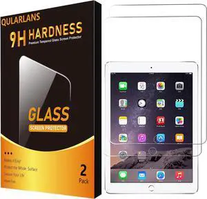 2 Pack Screen Protector for iPad 6th 5th Generation 9.7 Inch 2018/2017 Tempered Glass Compatible with iPad Air 2/Air 1/iPad Pro 9.7 Anti-Scratch 9H Hardness  Pencil Compatible