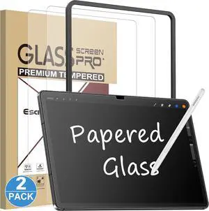 2 Pack Like Paper Glass Screen Protector for  Galaxy Tab S10 Lite/S10 FE/ S9 / S9 FE (11 inch) 9H Tempered Glass Film with Alignment Frame Writing Like on Paper Anti Glare