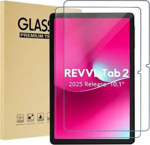 2 Pack Screen Protector for T-Mobile REVVL Tab 2  5G 2025 Release 10.1 Tempered Glass Screen Film Guard Screen Protector Clear