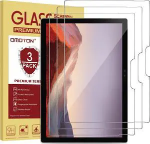 [3-Pack Screen Protector for Surface Pro 7 Plus 7 6 5 4 [12.3 Inch] - Tempered Glass/Guide Frame/Scratch Resistant (NOT for Surface Pro 8)