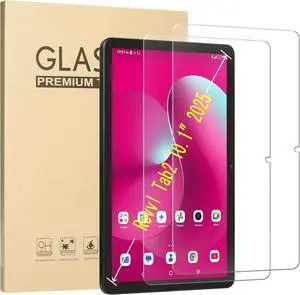 2 Pack Screen Protector for T-Mobile Revvl Tab 2 10.1 Tablet 2025 Model:9185W (NOT FIT 2023 Revvl Tab 5G 10.36) HD Tempered Glass Anti-Fingerprints Bubble-Free Easy Installation 9H Hardness