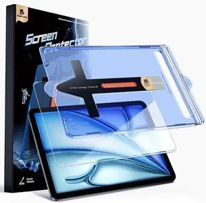 for iPad Air 11 inch Screen Protector M2 [6th 2024] Tempered Glass Auto Dust-Elimination Bubble Free HD Clear Easy Installation High Sensitivity