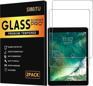 2 Pack Screen Protector for iPad 6th Generation 9.7 Inch 2018 2017 HD Clear 9H Hardness Tempered Glass Film Compatible with iPad 5th/iPad Air 2/Air 1 Scratch Resistent Touch Sensitive