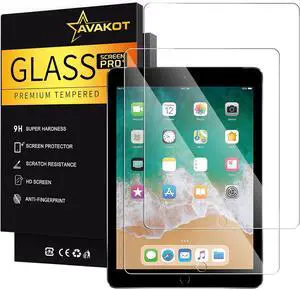 -2 Pack Screen Protector for iPad 6th Generation 9.7 Inch Anti-Scratch Tempered Glass Film for iPad 5th Gen/Air 2/Air 1/Pro 9.7 Touch Sensitive Tempered Glass Screen Protector for iPad 9.7