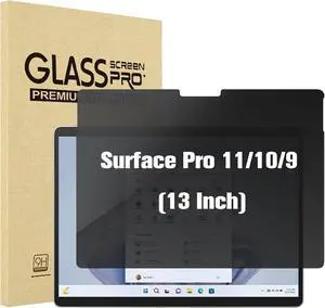 Surface Pro 11/10/ 9 13 inch Privacy Screen Protector Anti-Spy Tempered Glass Ultra Thin Tinted Screen Film Guard for 13.0 inch Surface Pro 11/10/ 9 2024 2022 Release