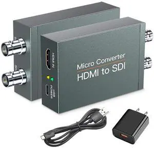 HDMI to SDI HDMI to 3G-SDI/HD-SDI Converter Audio Embedder 2 Way SDI Converter Dual SDI Output Adapter Support 1080P for Camera Home Theater
