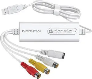VHS to DVD Wizard with USB Video Grabber Video Capture Card RCA to USB Converter Hi8 Mini DV to DVD Converter for Tape Player Camcorder Camera PC TV Windows Mac OS Compatible
