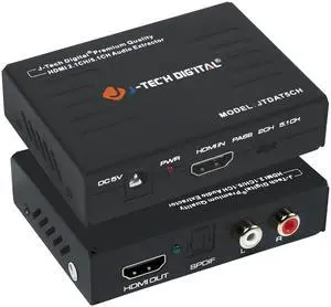 Premium Quality 1080P HDMI To HDMI + Audio (SPDIF + RCA Stereo) Audio Extractor Converter (JTDAT5CH)