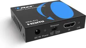 4K 60Hz 18G HDMI 2.0 Audio Converter Extractor - SPDIF + 3.5mm Output - HDCP 2.2 - Dolby Digital/DTS Passthrough CEC HDR Dolby Vision HDR10 Support (HDA-912)
