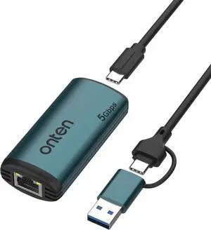 USB-C to Ethernet Adapter - 5Gbps High-Speed USB-A to RJ45 5000Mbps Ethernet LAN Network Adapter Thunderbolt 4/3 Compatible for iPhone 15 Pro/Max MacBook Pro/Air 2023 iPad Pro iMac and More5G
