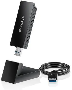 Nighthawk WiFi 6E USB 3.0 Adapter (A8000) - AXE3000 Tri-Band Wireless Gigabit Speed (Up to 3Gbps) - New 6GHz Band  Works with Any WiFi 6 or 6E Router Or Mesh System - for Windows PC