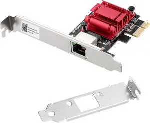 5Gbps PCIe Network Adapter RTL8126 Chip Multi-Gigabit Ethernet Card (5G/2.5G/1G/100Mbps) PCIe 3.1 X1 RJ45 LAN Controller with PXE Boot Low Profile Bracket for Windows/Linux