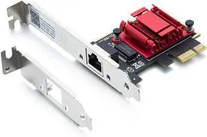 2.5G NIC PCIe Network Adapter 2500/1000/100Mbps PCIe Gigabit Ethernet Card Single RJ-45 Port with Realtek RTL8125 Controller Support Windows Server/Ubuntu/Centos/Debian