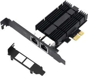 2.5gb Network Card Dual Port PCIe Ethernet Network Adapter to 2.5 Gigabit RJ45 LAN WiFi Card NIC Compatible with Intel I226 2500Mbps for Windows/Mac OS