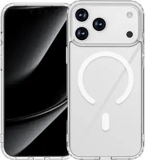 Magnetic for iPhone 17 Pro Max Case [Compatible with Magsafe] [Anti-Yellowing] Shockproof Military-Grade Protection Slim Phone Case for iPhone 17 Pro Max Clear