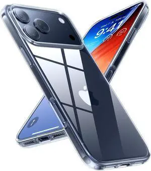 Crystal Clear for iPhone 17 Pro Max Case [Anti-Yellowing][Military-Grade Protection] Slim Transparent Anti-Scratch Back Soft Bumper Non-Slip Protective Phone Cover Clear 6.9