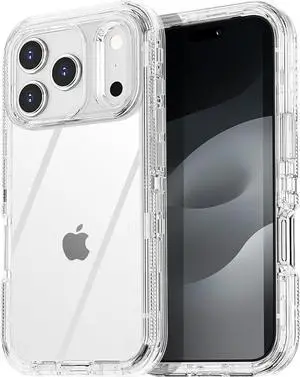 for iPhone 17 Pro Max Case Clear 3 in 1 Heavy Duty Drop Protection Full Body Rugged Shockproof/Dust Proof Triple Layer Transparent Military Protective Tough Durable for iPhone 17 ProMax 6.9_1