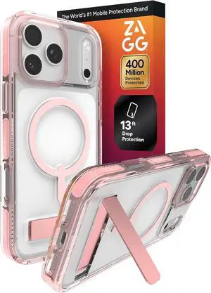 Santa Cruz Snap Case with Kickstand for iPhone 17 Pro Max - Pink Sorbet Drop Protection (13ft/4m) MagSafe Charging Compatible ClearGuard Anti-Yellowing Technology Scratch Resistant Phone Case