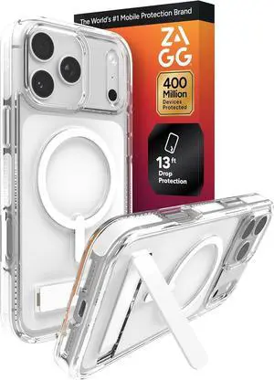 Santa Cruz Snap Case with Kickstand for iPhone 17 Pro Max - White Drop Protection (13ft/4m) MagSafe Charging Compatible ClearGuard Anti-Yellowing Technology Scratch Resistant Phone Case