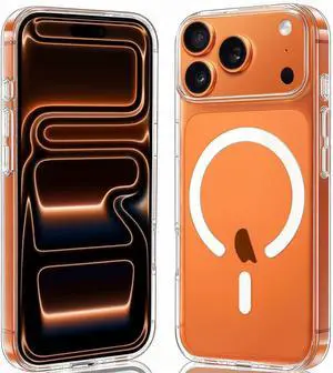 Designed for iPhone 17 Pro Max Case Magnetic Compatible with Wireless Charging Transparent Anti-Scratch Back Shockproof Slim Thin Phone Cases Cover