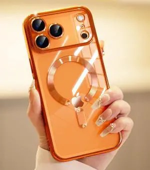 for iPhone 17 Pro Max Case with 1X Screen Protector [Compatible with MagSafe] [Integrated Camera Protection] Non Yellowing Slim Cute Women Girly Cover for iPhone 17 Pro Max Cosmic Orange