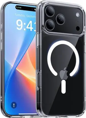 Magnetic for iPhone 17 Pro Max Case [Anti-Slip][Compatible with MagSafe][Military Grade Drop Protection] Shockproof Protective Translucent Matte Phone Case for iPhone 17 Pro Max Case Clear