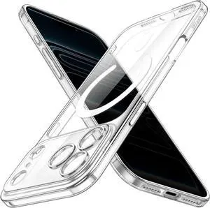 Magnetic Slim Case for iPhone 17 Pro Max 6.9-Inch Compatible with MagSafe Camera Lens Full Protection Ultra-Thin Lightweight Clear Minimalist Protective Phone Cover (Clear)