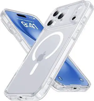 Magnetic for iPhone 17 Pro Max Case [Full Camera Protection][Military-Grade Protection][Compatible with MagSafe] Shockproof Protective Slim Phone Case for iPhone 17 Pro Max Clear