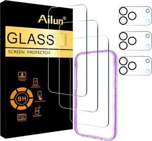 3 Pack Screen Protector for iPhone 17 Pro Max [6.9 inch] + 3 Pack Camera Lens Protector with Installation Frame Dynamic Island Compatible Case Friendly[Not for iPhone 17/17 Pro/iPhone Air]