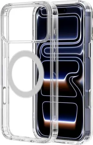 amCase Clear Case for 17 Pro Max (6.9) | Camera Control Cutout | Compatible with MagSafe Accessories | Drop Protection | Ultra-Strong Magnetic | Support Wireless Charging