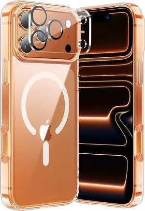 Anti-Yellowing Strong Magnetic for iPhone 17 Pro Max Case with Camera Lens Protector [Compatible with MagSafe] [12FT Military Grade Drop] Slim Thin iPhone Cover 6.9 Inch Clear