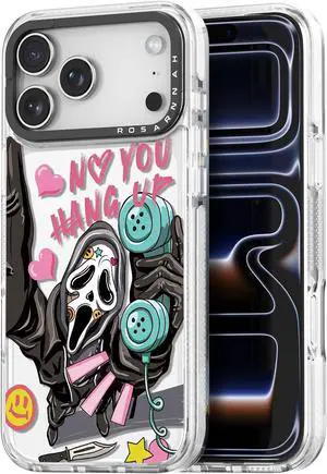 for iPhone 17 Pro Max Case Cute - Durable Shockproof 6.6 ft Drop Impact Phone Case - Funny Skeleton Design (6.9) Clear