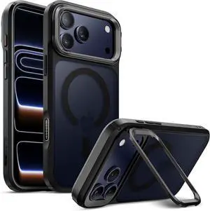 for iPhone 17 Pro Max Case with Camera Control Button (Unicorn Beetle Mag) [Compatible with MagSafe] [Built-in Kickstand] Slim Protective Magnetic Translucent Back Phone Case Black