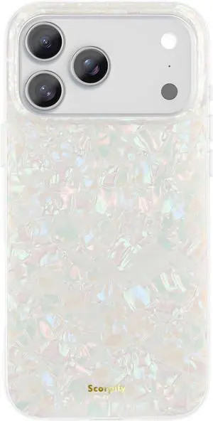 for iPhone 17 Pro Max Case [Compatible with MagSafe] with Colorful Pearl Iridescent Design Cute Clear Magnetic Phone Cover for Women Girls and Men Bumper with Mother of Pearl Shell Pattern