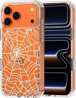 for iPhone 17 Pro Max Case | Military Grade 6.6ft Drop Tested | Camera Control | Clear with Spider Web Design