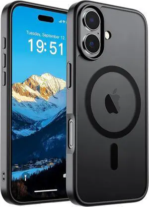 Magnetic for iPhone 17 Case (Compatible with MagSafe)(Military Grade Drop Protection) Translucent Matte Shockproof with Anti-Fingerprint Phone Cover 2025 Black